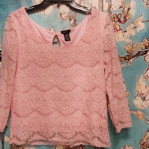 PINK LACE TOP